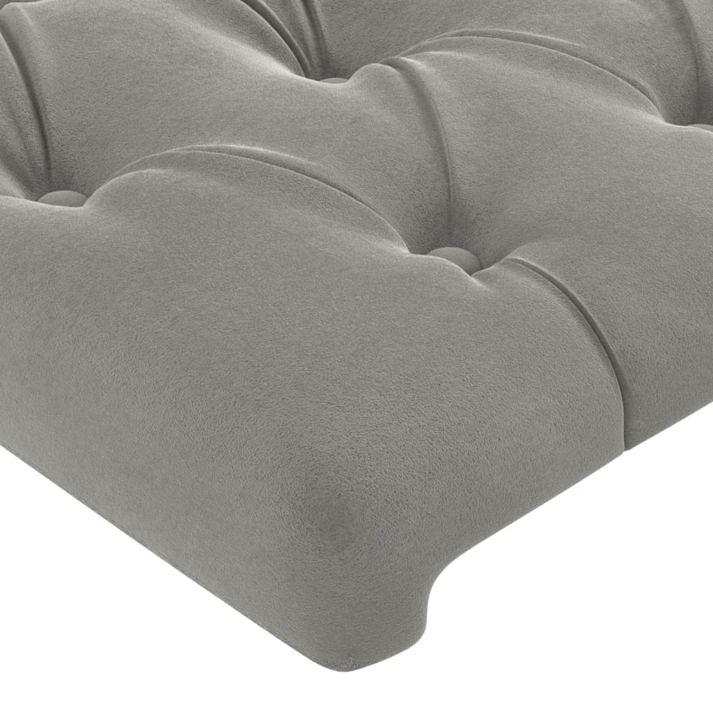 Kopfteil mit Ohren Hellgrau 83x23x78/88 cm Samt